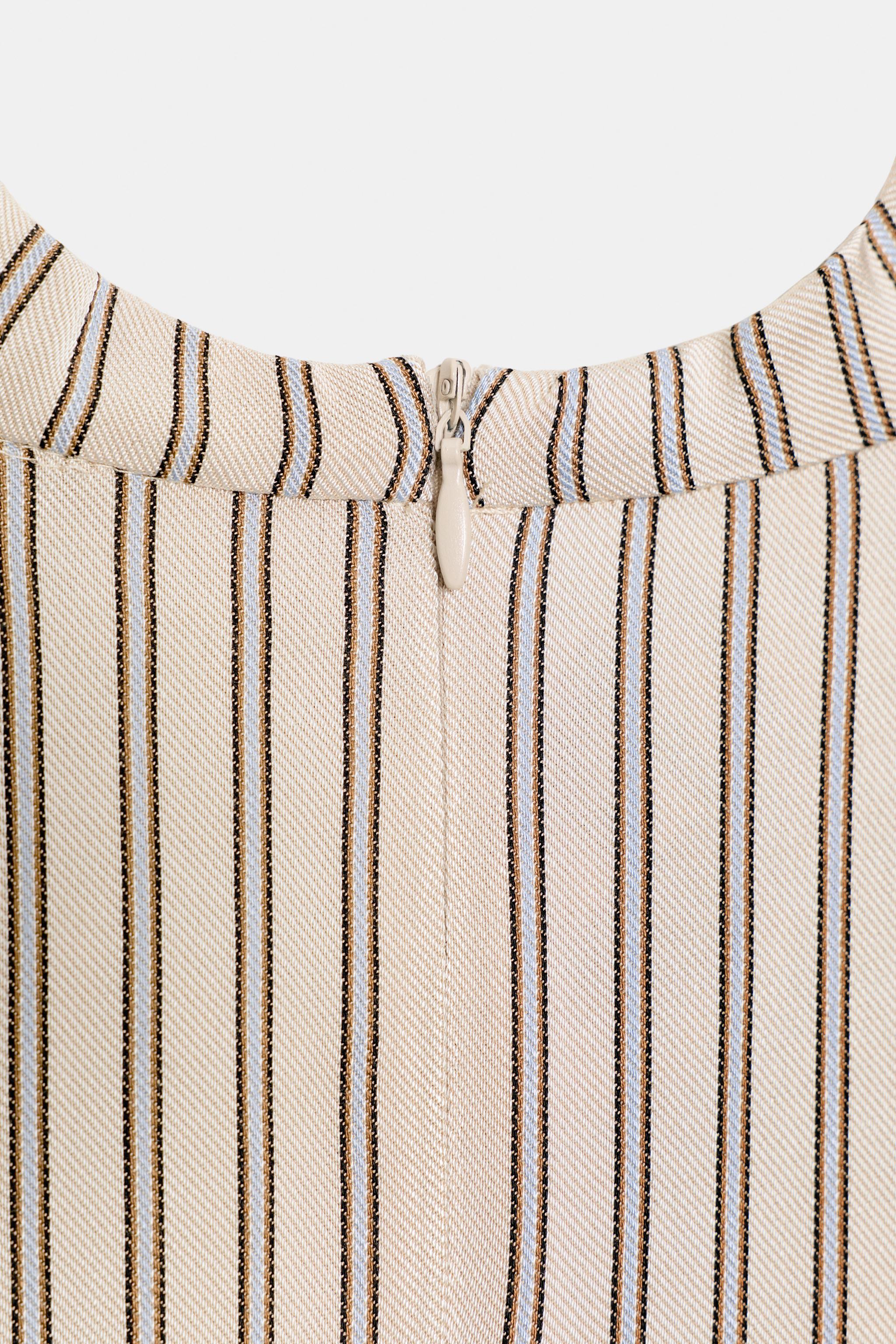 STRIPED LACE MINI DRESS